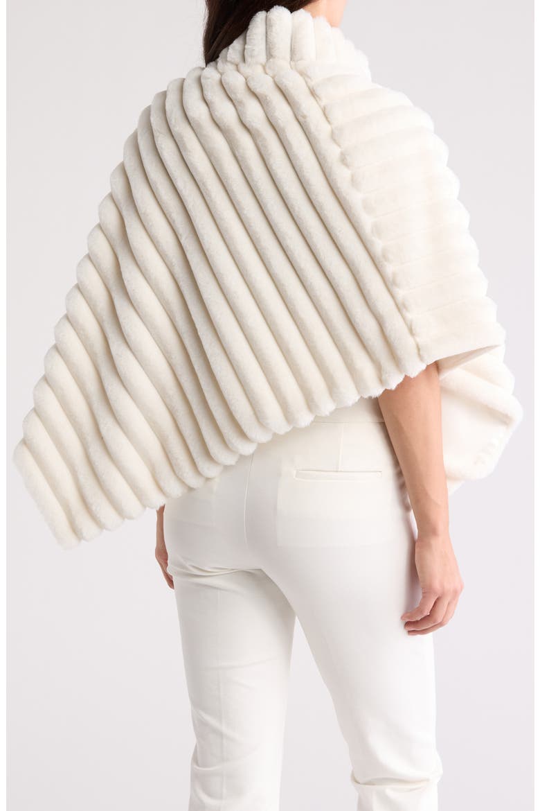Faux Fur Poncho, Alternate, color, WHITE