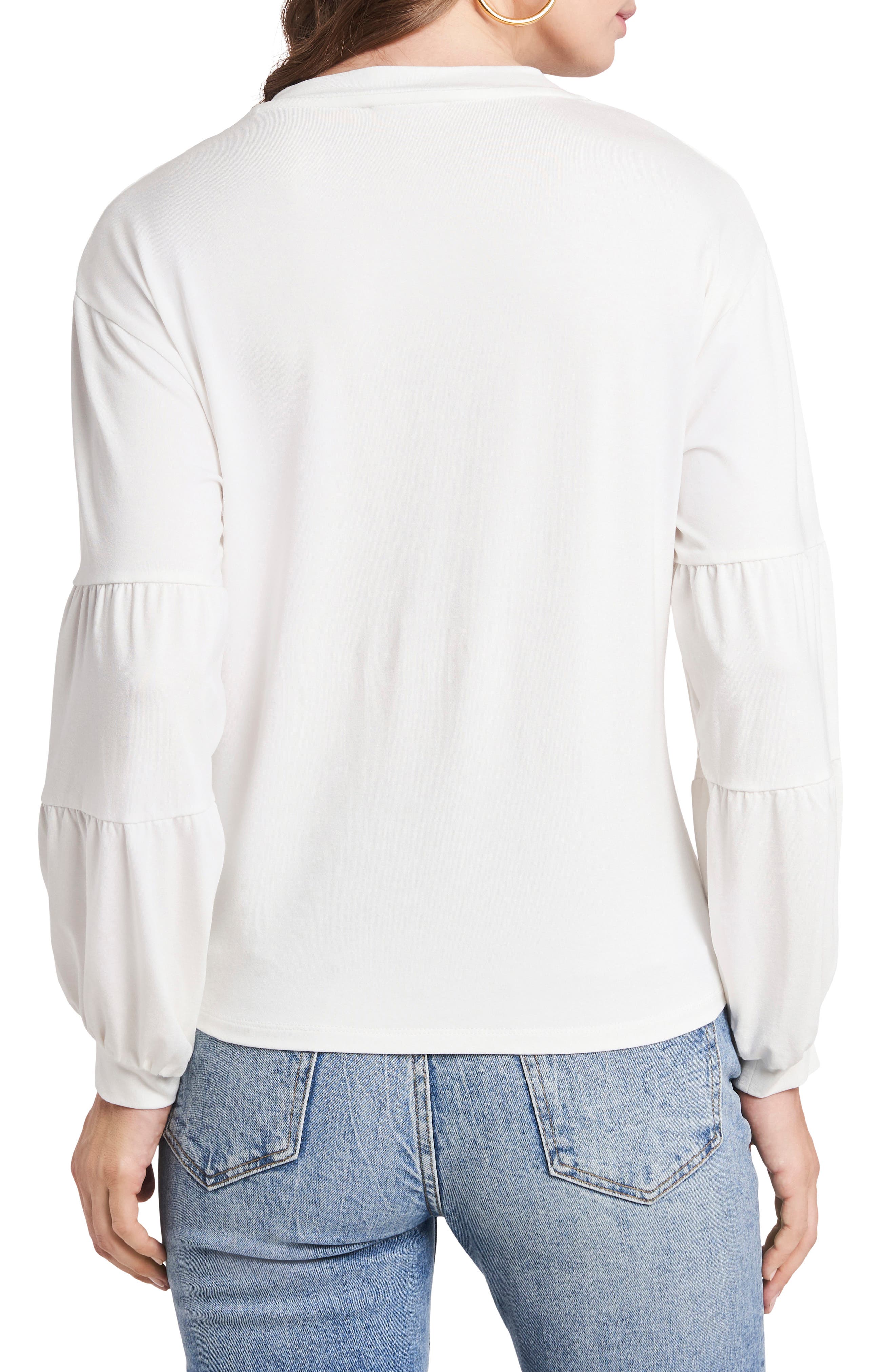 Long Sleeve Split Neck Knit Top - image 2