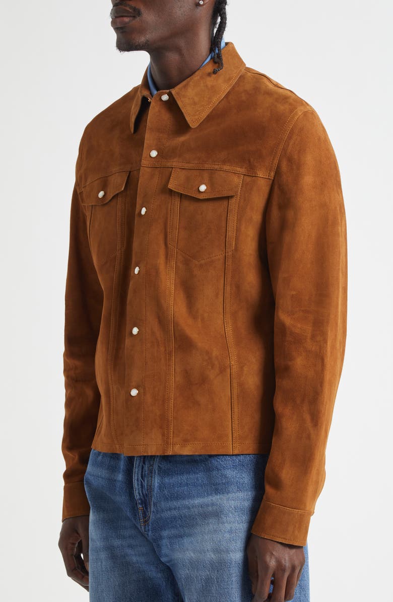 Versace Suede Overshirt, Alternate, color, 