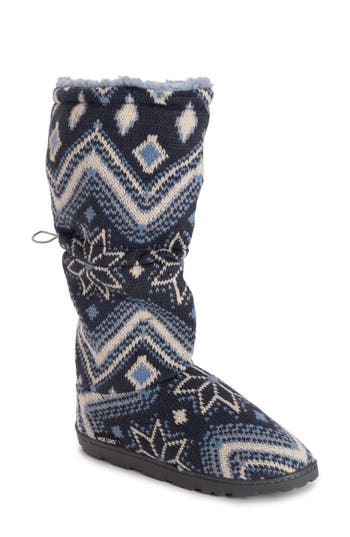 Muk Luks Tabbi Toggle Faux Shearling Slipper In Purple