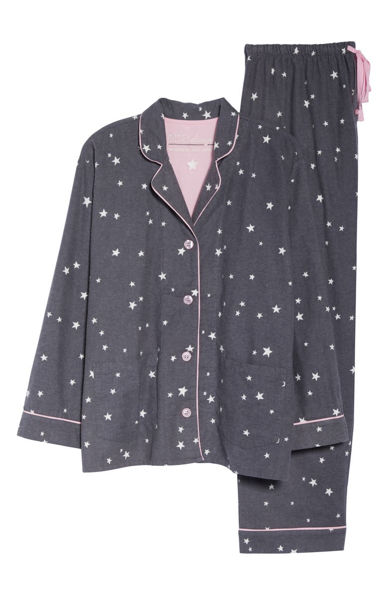 PJ Salvage Print Flannel Pajamas, Alternate, color, 