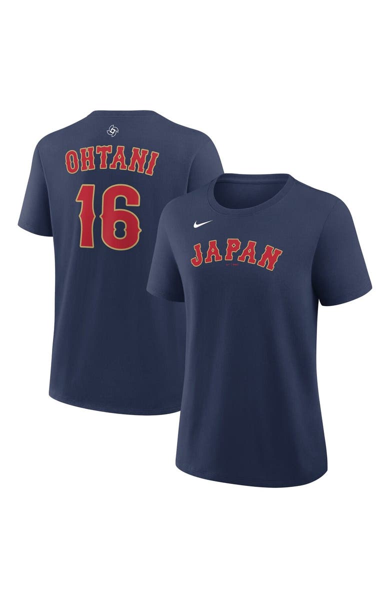 Nike Women's Nike Shohei Ohtani Navy Japan Baseball 2026 World Baseball Classic Name & Number T-Shirt, Main, color, Navy