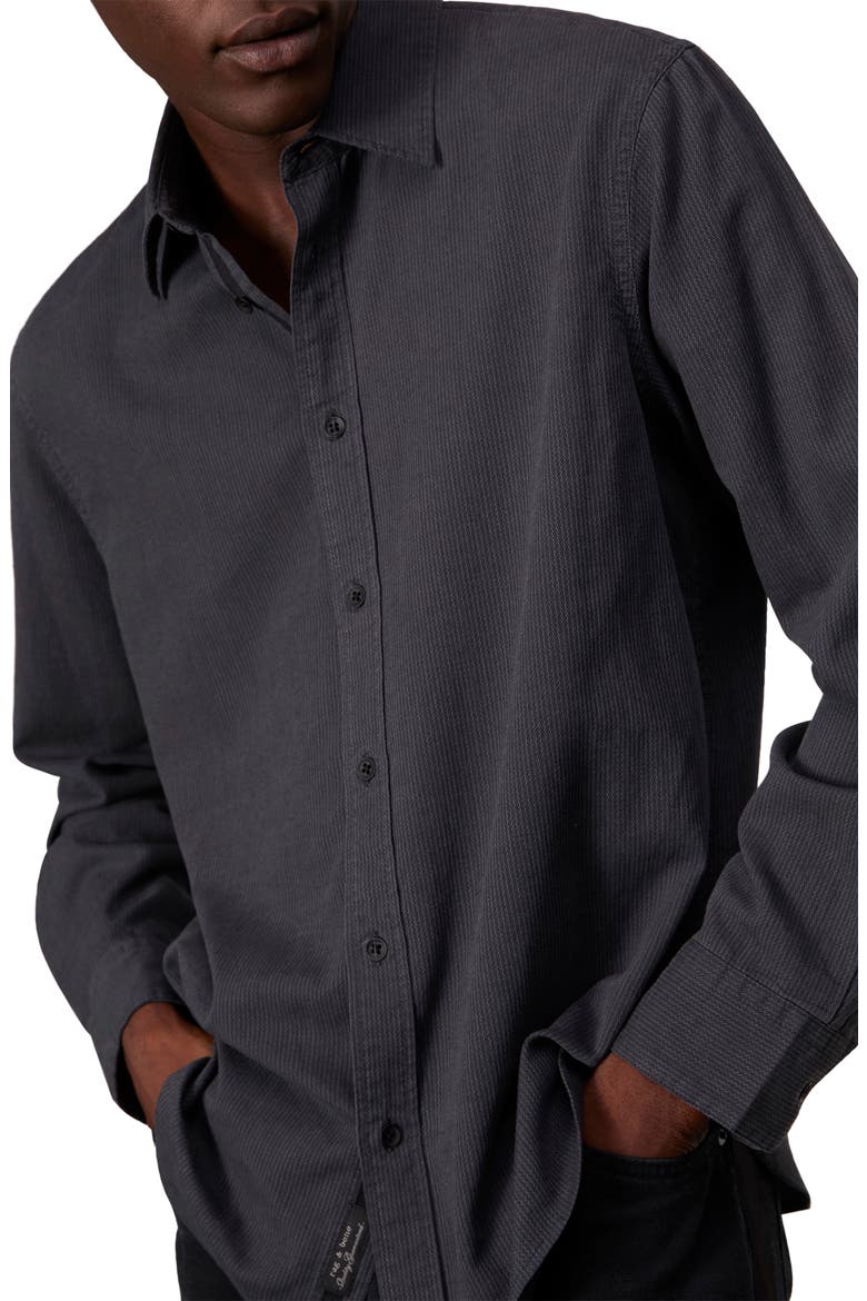 Finch Zigaag Dobby Button-Up Shirt, Alternate, color, BLACK STRIPE