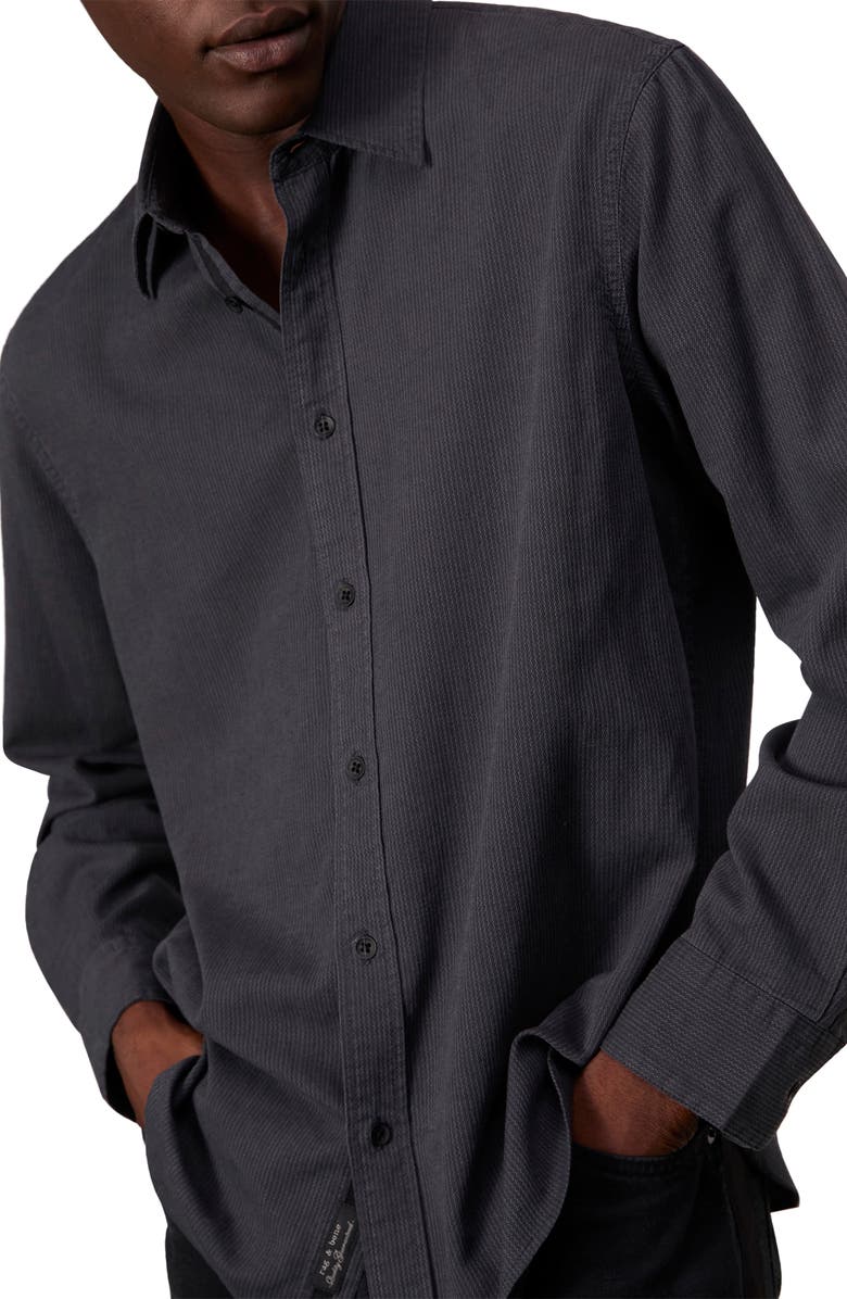 rag & bone Finch Zigaag Dobby Button-Up Shirt, Alternate, color, Black Stripe