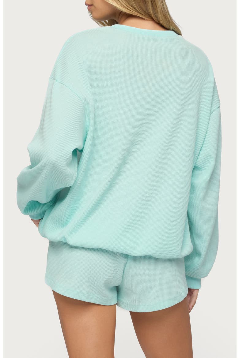 Baila Waffle Knit Henley, Alternate, color, AQUA