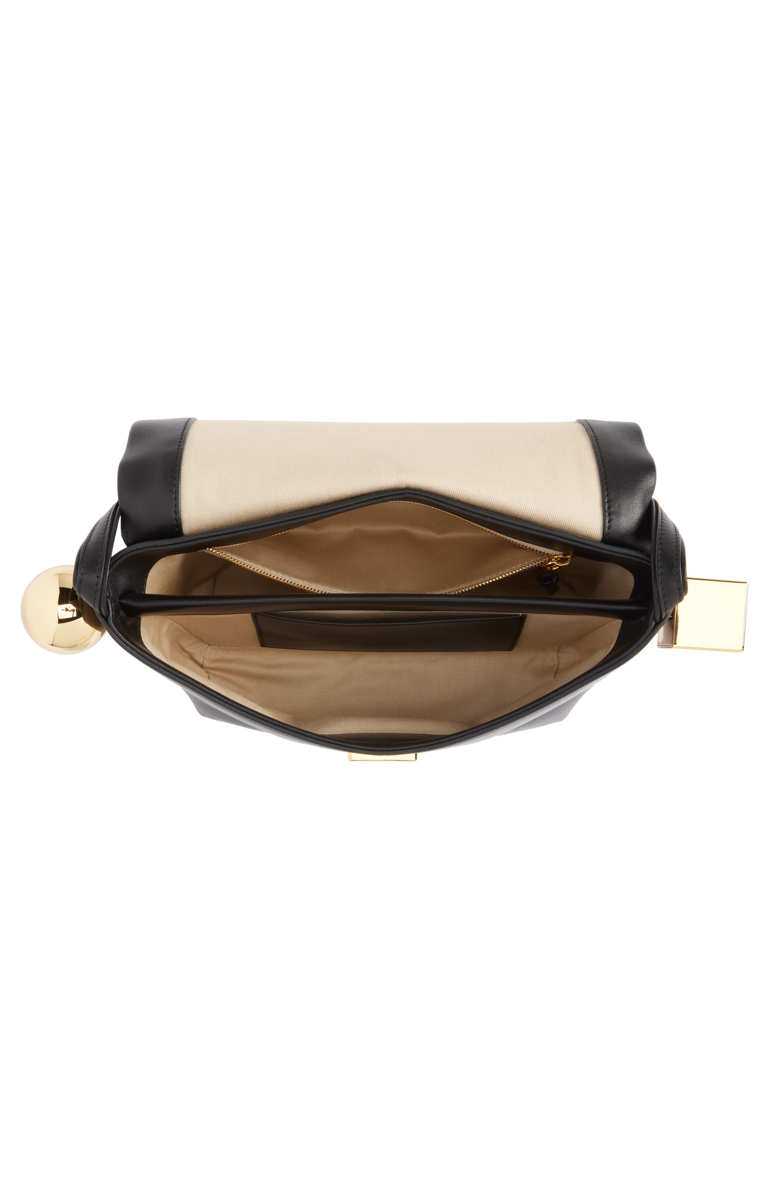 Jacquemus Le Rond Carré Leather Shoulder Bag, Alternate, color, Black