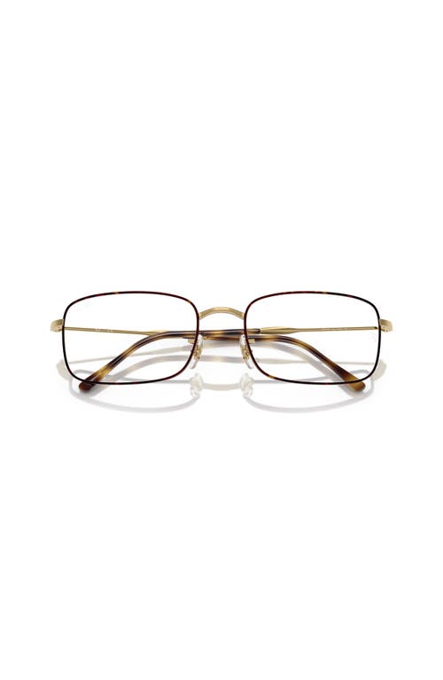 Ray Ban Ray-ban 56mm Irregular Optical Glasses In Brown