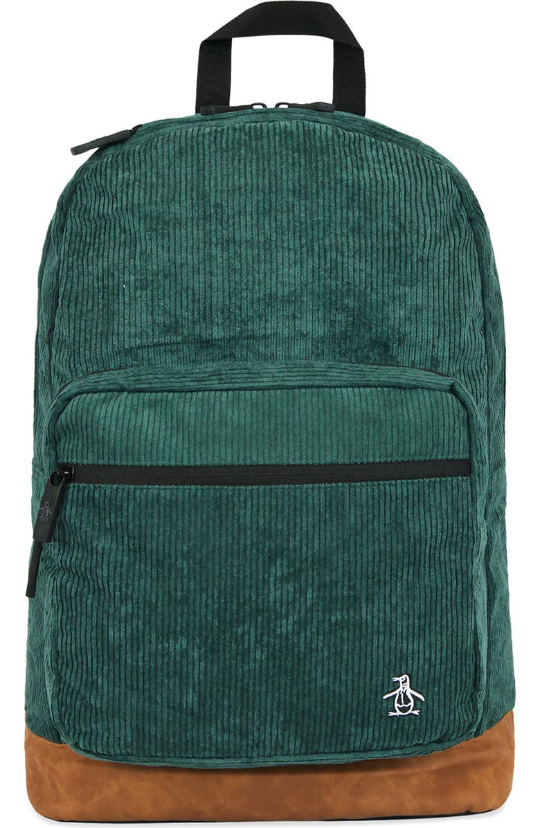 Original Penguin Corduroy Backpack, Main, color, Turquiose