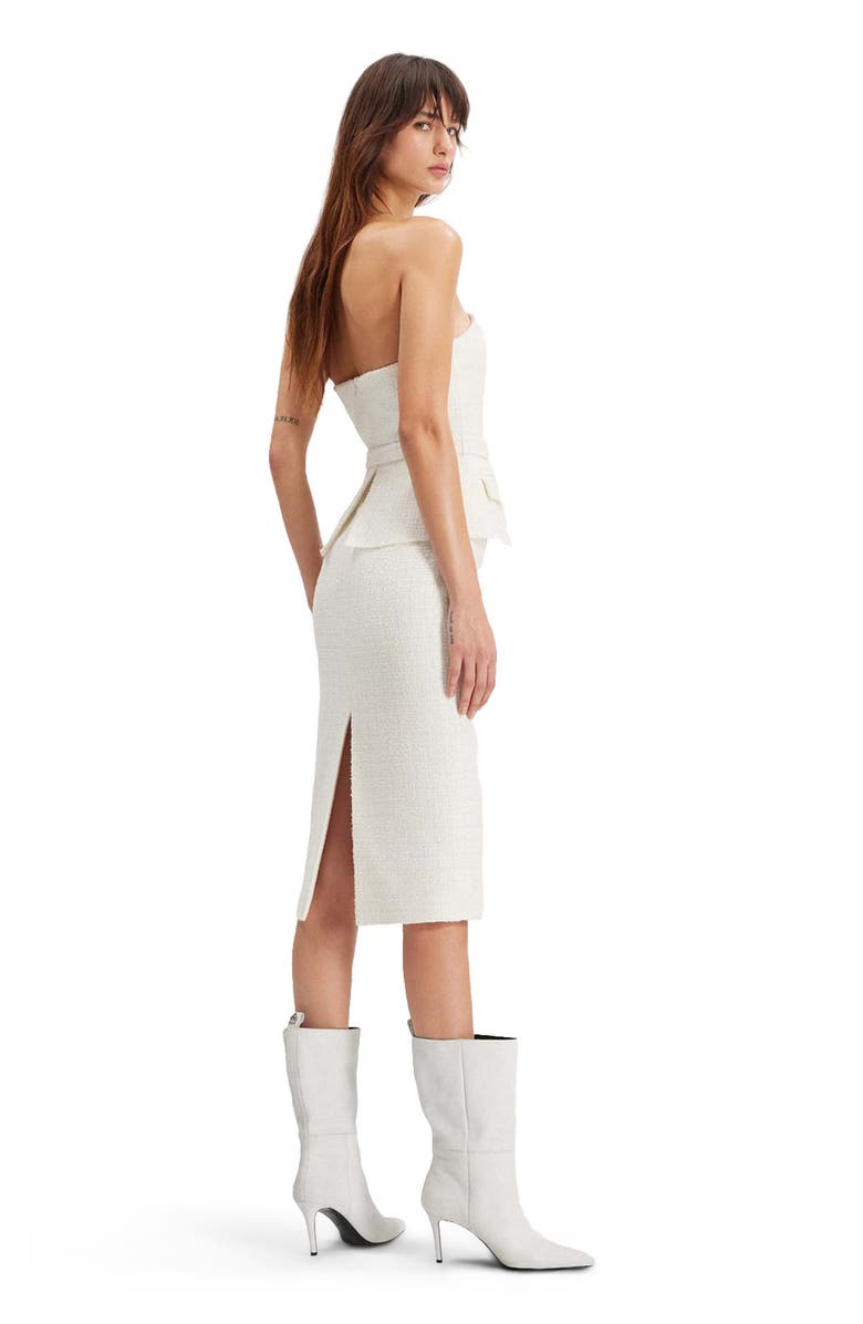 THEO The Label Melia Tweed Bustier Strapless Dress, Alternate, color, 