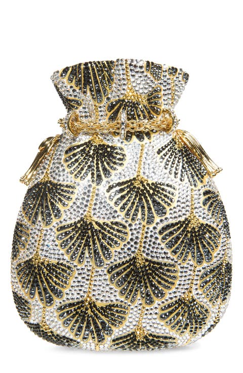 Ginkgo Crystal Embellished Pouch