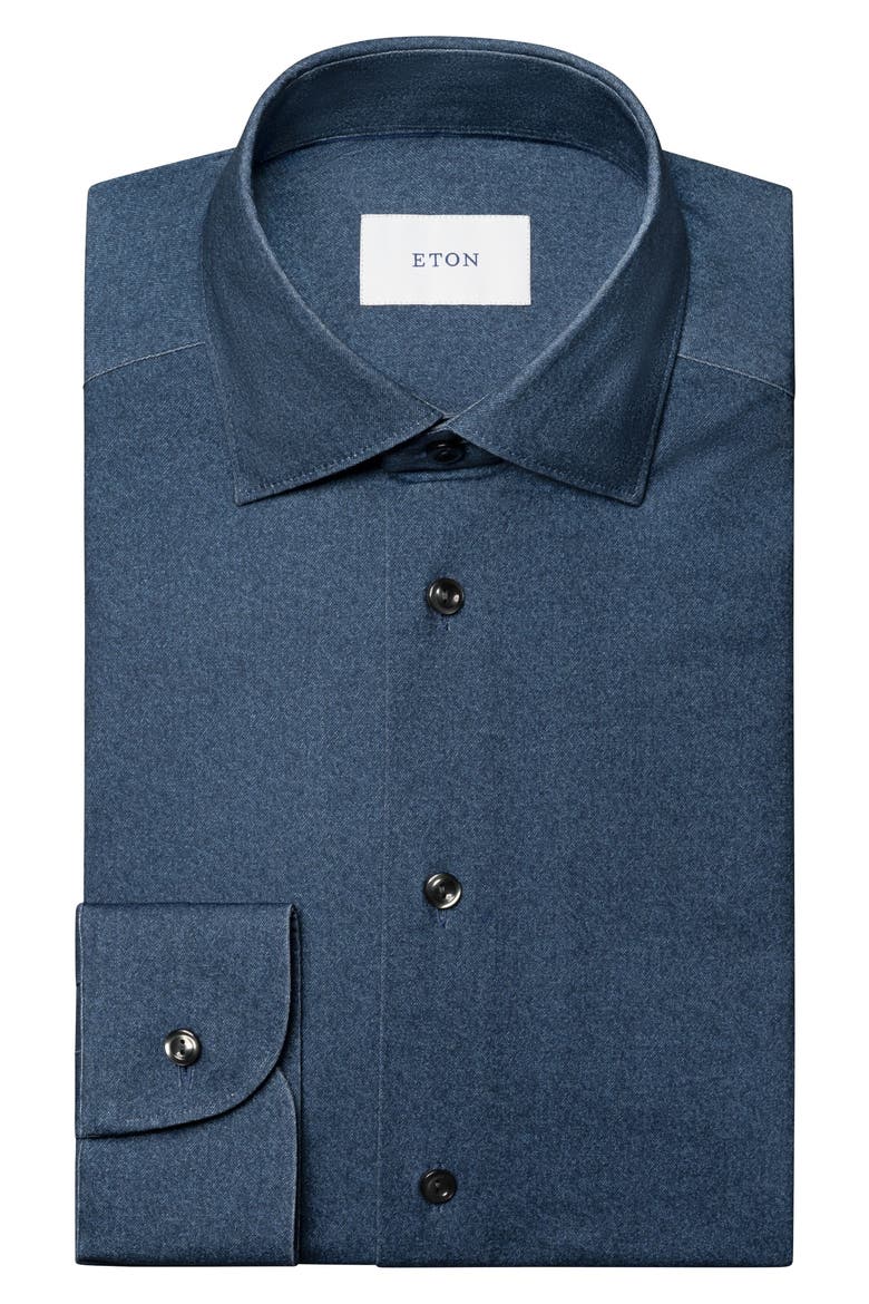 Slim Fit 4Flex Fit Stretch Jersey Dress Shirt, Alternate, color, NAVY