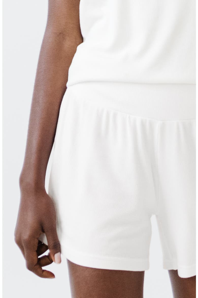 Rib Sleep Shorts, Alternate, color, IVORY