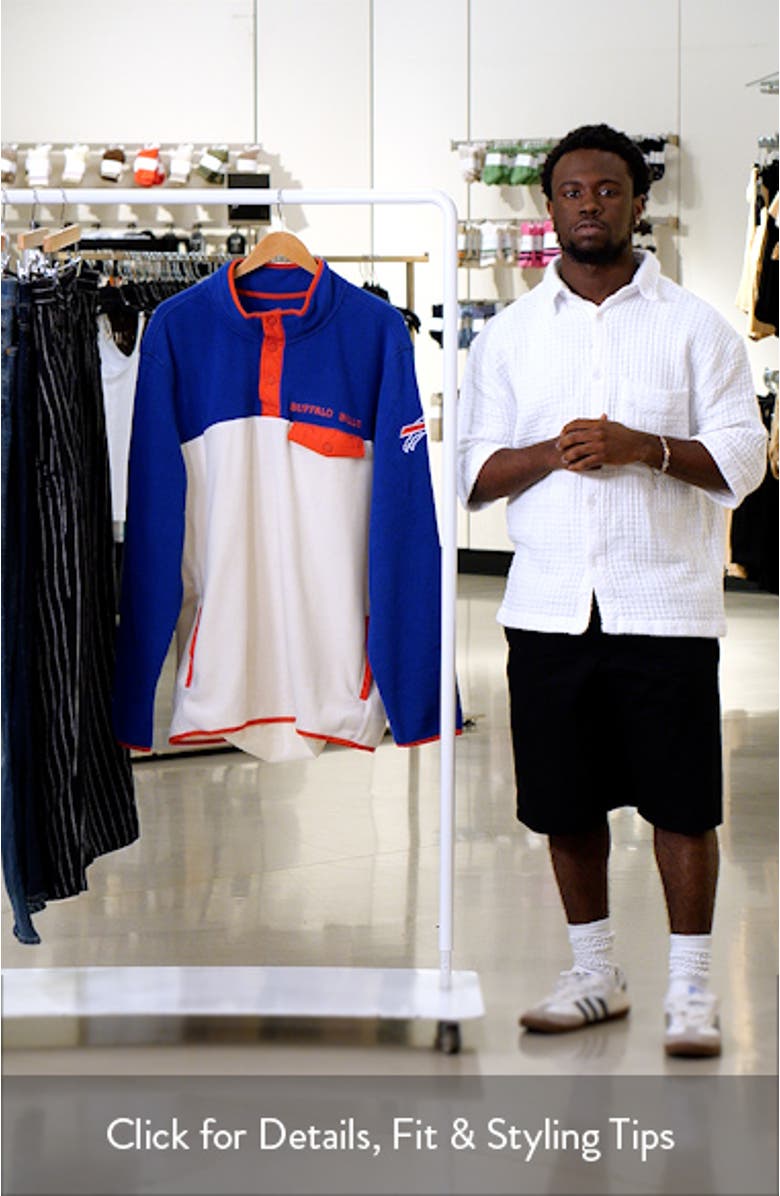 Men's NFL x Darius Rucker Collection by Fanatics Royal/Cream Buffalo Bills Micro Fleece Quarter-Snap Jacket, sales video thumbnail