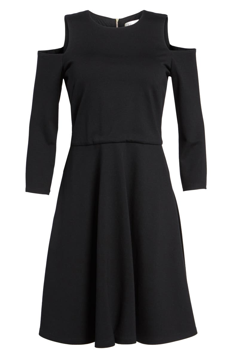 Eliza J Cold Shoulder Fit & Flare Dress, Alternate, color,