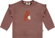 BABYFACE Ruffle Sleeve Bear Sweatshirt