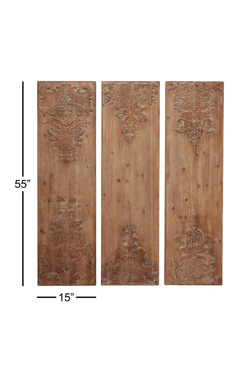 SONOMA SAGE HOME Large Hand-Carved Natural Wood Wall Panels w/ Carvings, Alternate, color,
