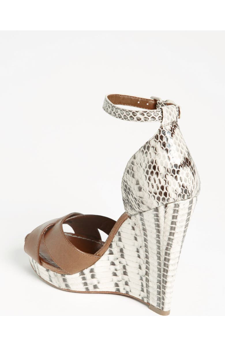 Tory Burch 'Livia' Genuine Snakeskin Wedge Sandal, Alternate, color,