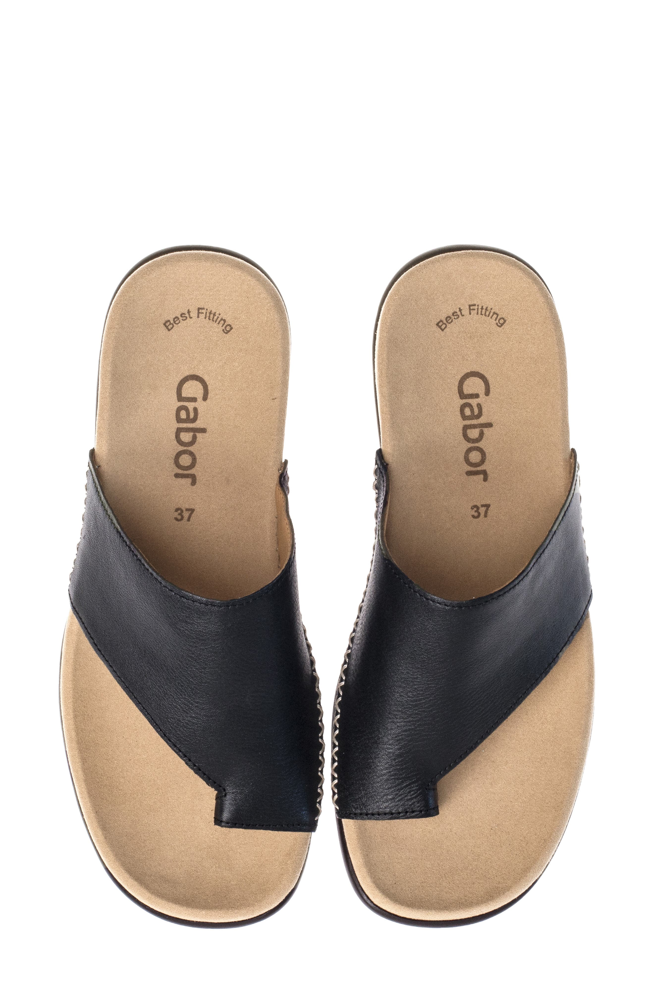 Gabor Asymmetric Flip Flop, Alternate, color, Black