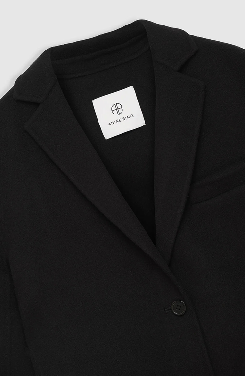 Anine Bing Quinn Cashmere Blend Blazer In Black