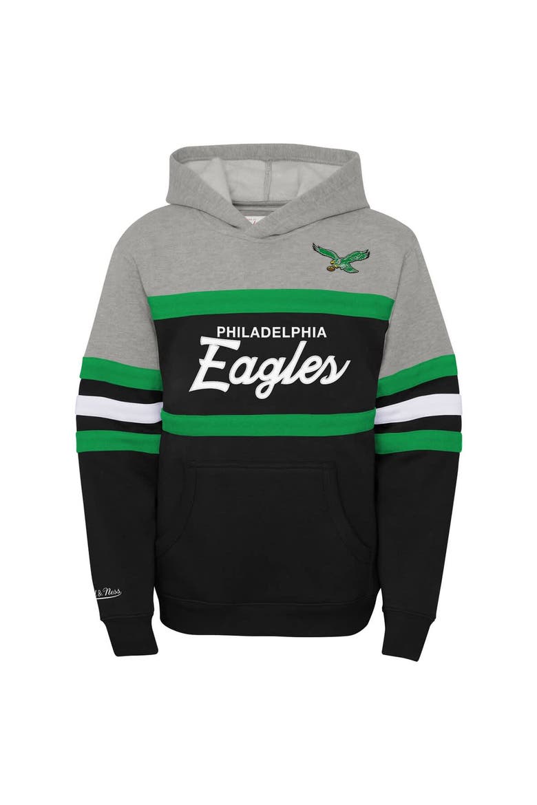 Youth Mitchell & Ness  Black Philadelphia Eagles Throwback Head Coach Pullover Hoodie, Alternate, color, Black