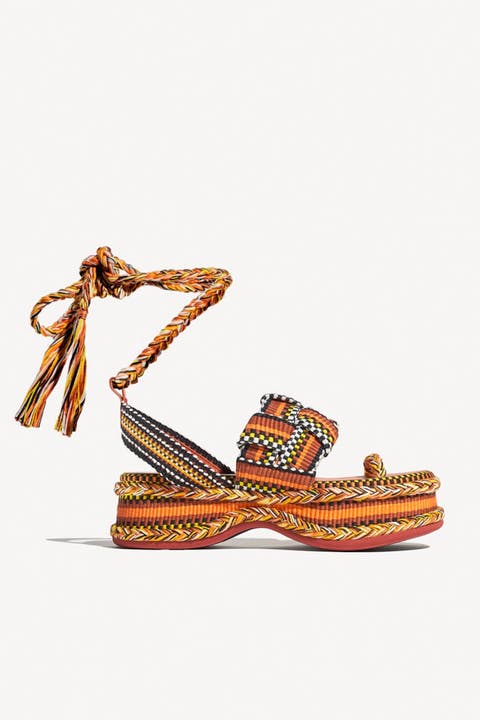 Gabriela Braided Platform Sandal with Ankle Ties