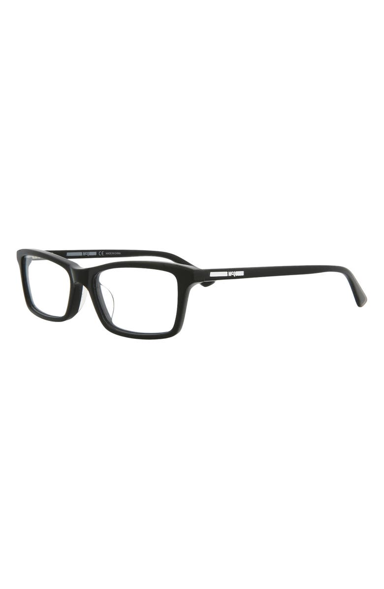 McQueen 50mm Core Rectangle Optical Glasses, Alternate, color,