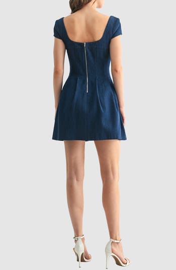Cap Sleeve Denim A-Line Minidress