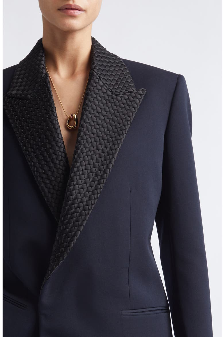 Intrecciato Lapel Blazer, Alternate, color, 4071 MIDNIGHT BLUE