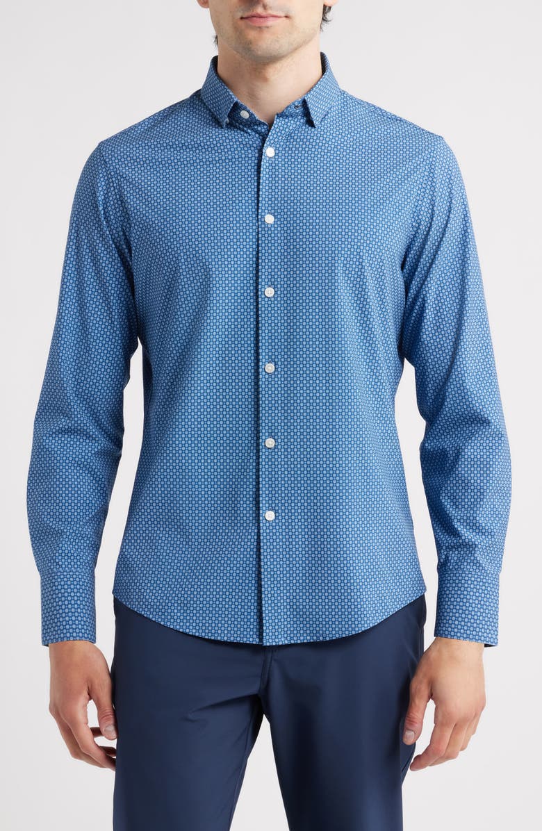 Mizzen+Main Leeward Trim Fit Neat Floral No Tuck Button-Up Shirt, Main, color, Set Sail Multi Floral