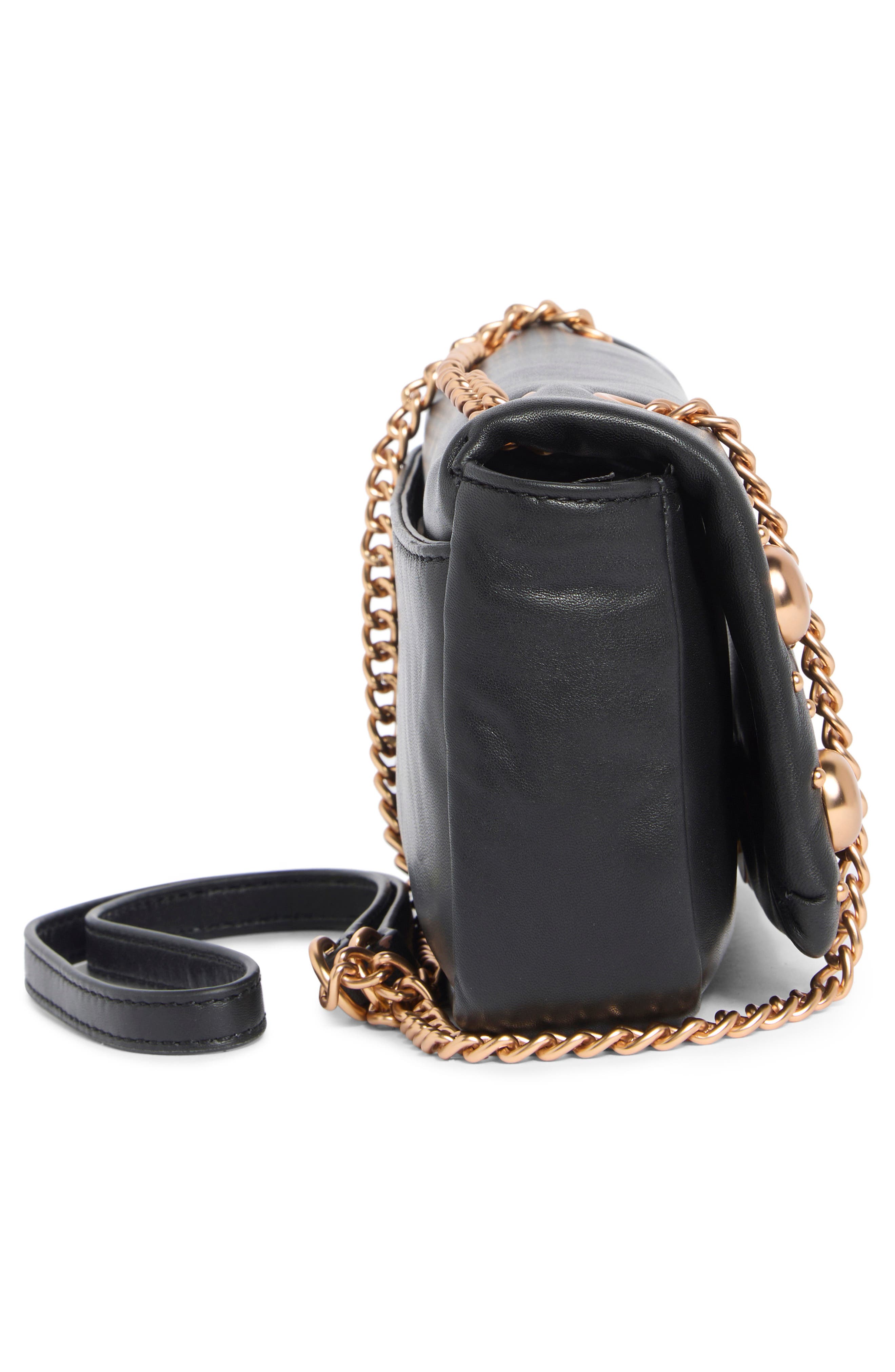 Kiara Convertible Leather Shoulder Bag, Alternate, color, BLACK