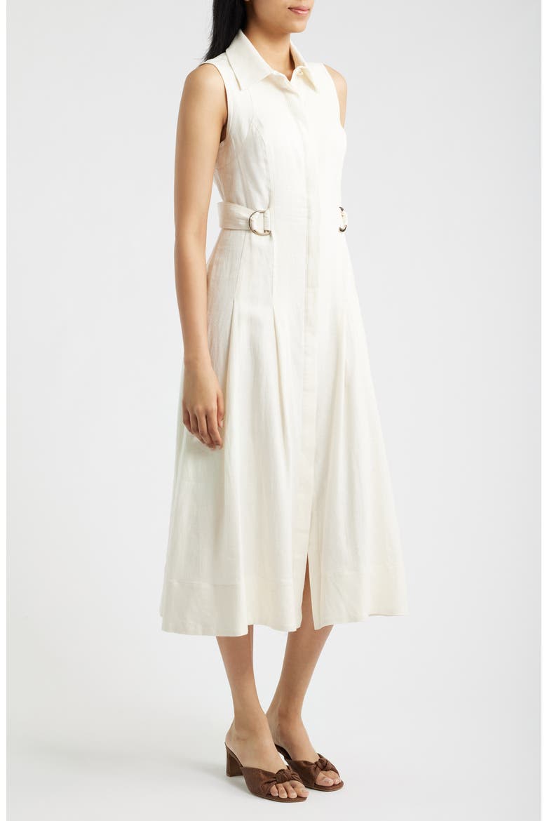 Sleeveless Linen Blend Midi Dress, Alternate, color, WHITE DOVE