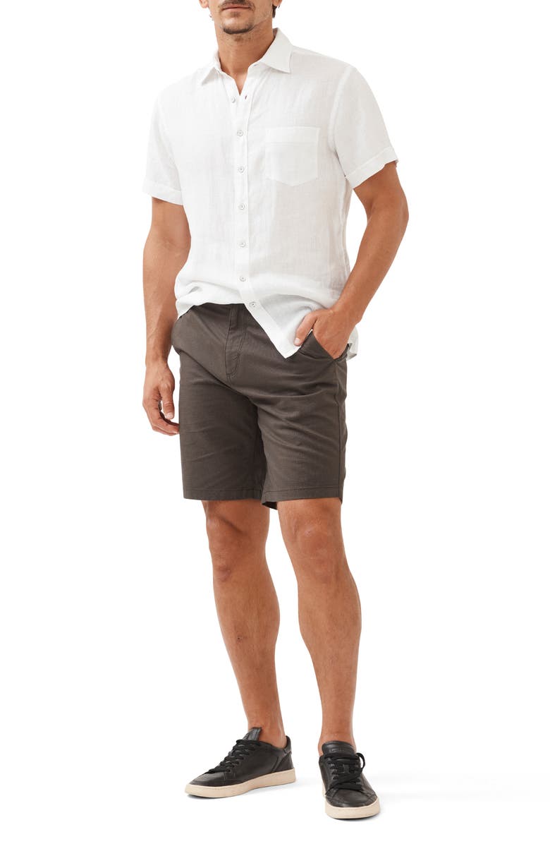 Rodd & Gunn Ellerslie Short Sleeve Linen Button-Up Shirt, Alternate, color, Snow