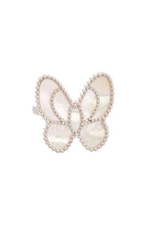 Mother-of-Pearl Butterfly Ring