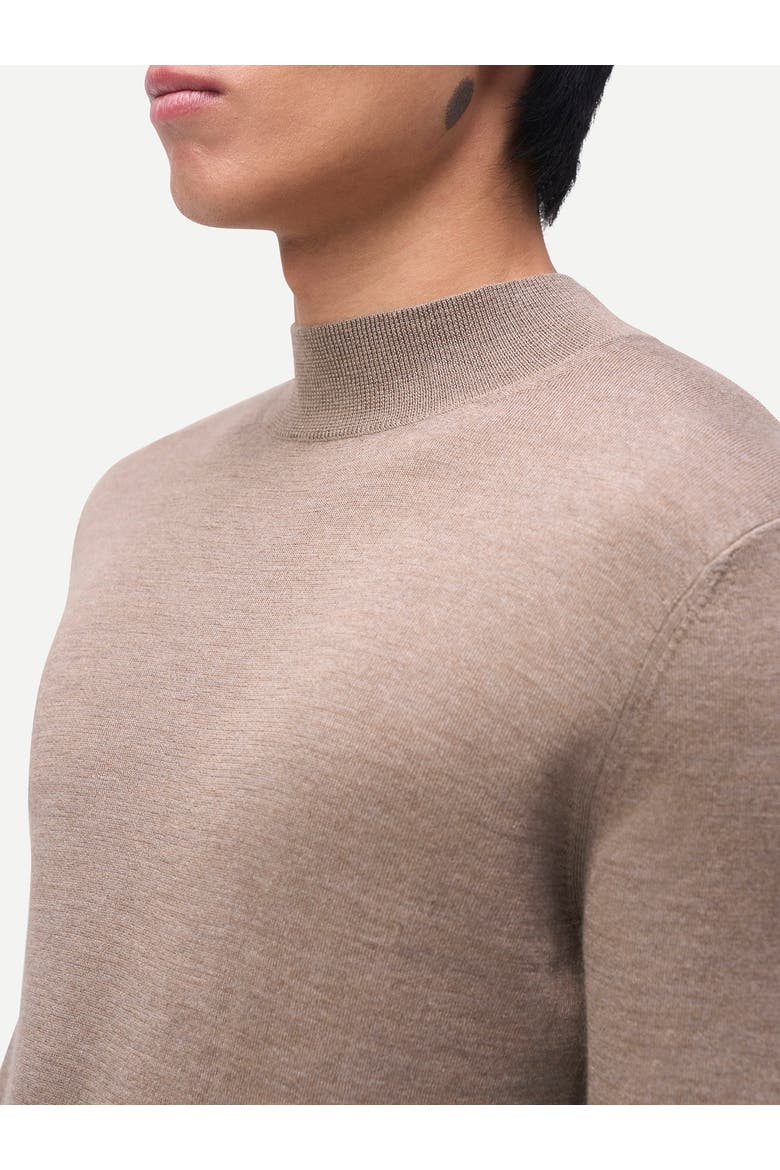Men Cashmere Silk High Neck Sweater, Alternate, color, timber wolf