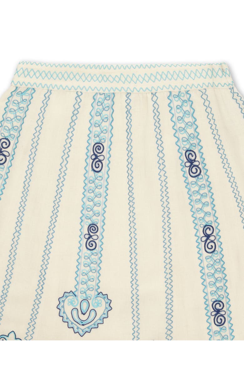 Fortela Nicea Bi-Color Embroidery Skirt, Alternate, color, Off White