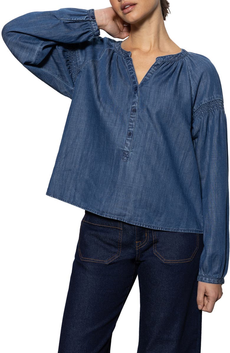 Sanctuary Sunday's Best Denim Popover Top, Alternate, color, 
