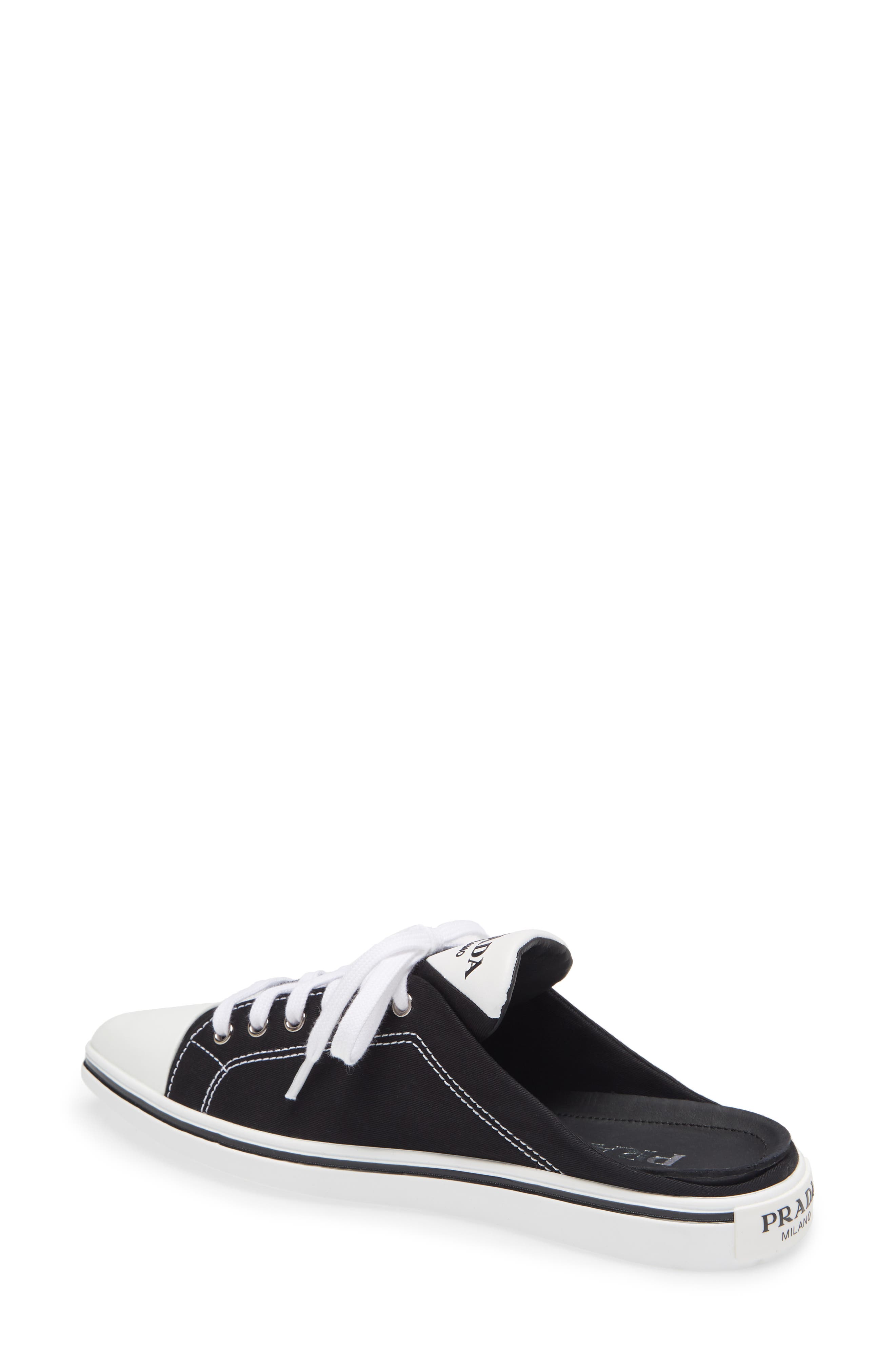 Prada Pointed Toe Sneaker Mule, Alternate, color, 