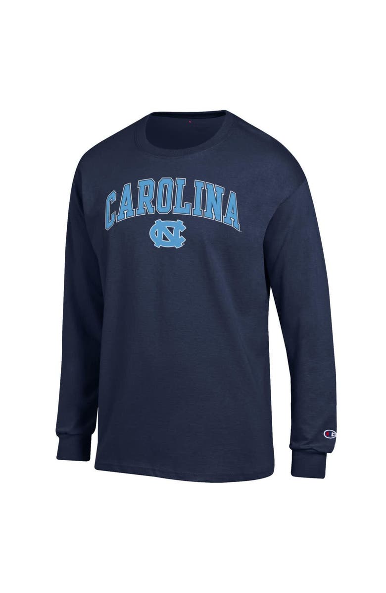 Champion Men's Champion  Navy North Carolina Tar Heels Arch Over Logo Long Sleeve T-Shirt, Alternate, color, Navy
