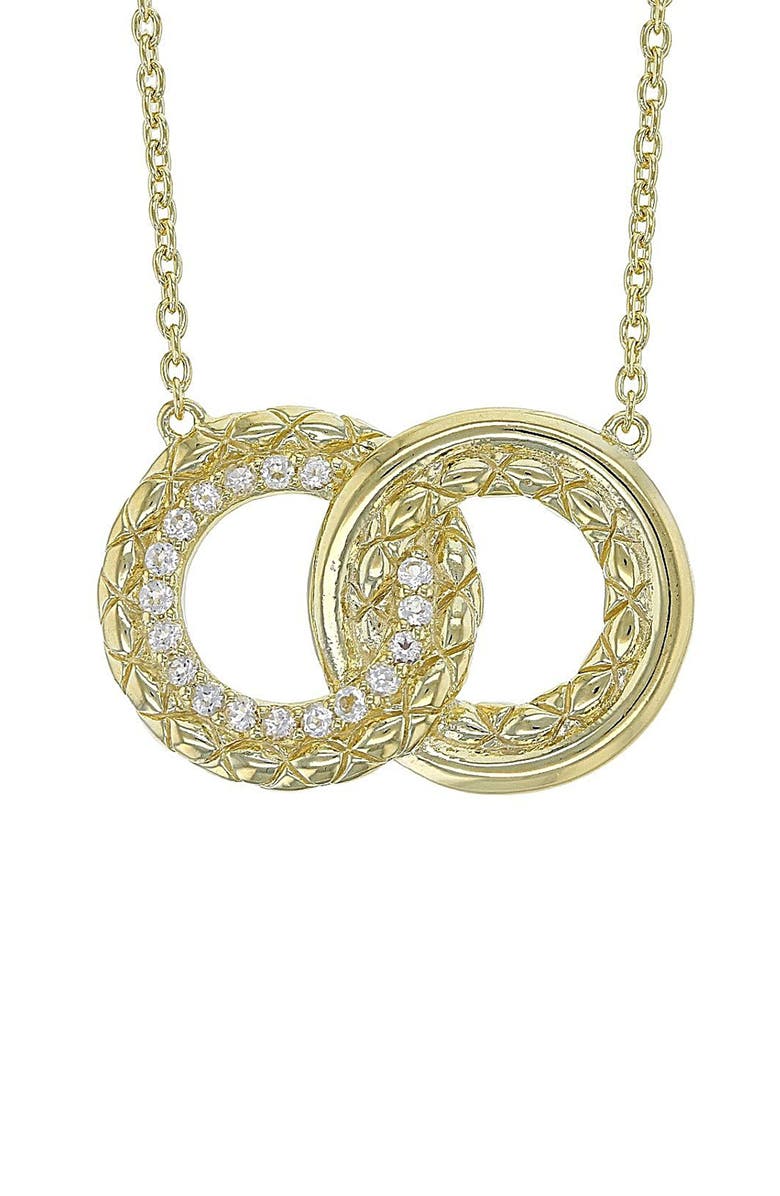 Judith Ripka White Topaz Interlocking Ring Pendant Necklace, Main, color, 