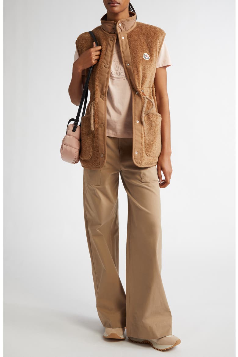 Cotton Stretch Gabardine Wide Leg Pants, Alternate, color, BEIGE