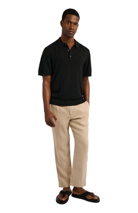 Linen Tapered Pleated Trouser