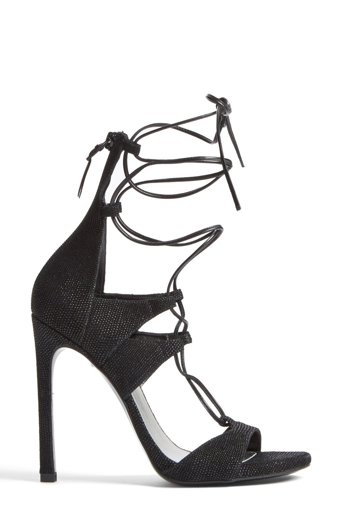 Stuart Weitzman Leg Wrap High Dress Sandal, Alternate, color, 