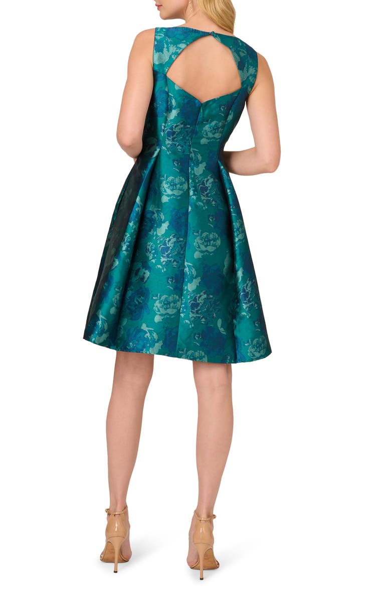 Adrianna Papell Floral Jacquard Fit & Flare Dress, Alternate, color,