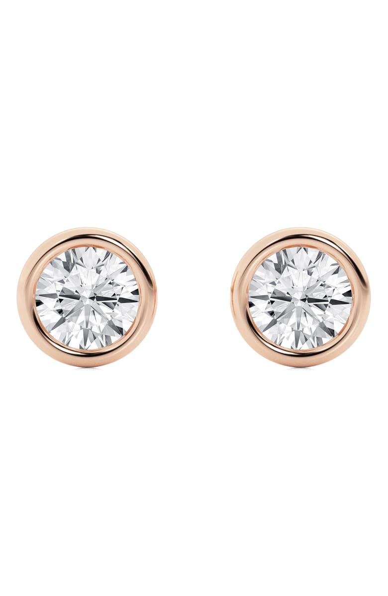 Badgley Mischka Collection Round Cut Lab Created Diamond Stud Earrings - 1.0ctw, Alternate, color, 1 Ctw Rose Gold