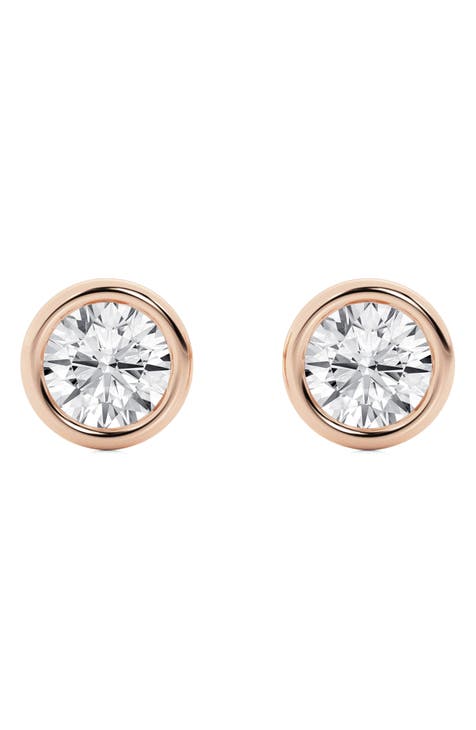 Round Cut Lab Created Diamond Stud Earrings - 1.0ctw