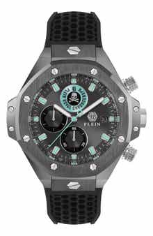 Plein Royal Chronograph Silicone Strap Watch, 46mm
