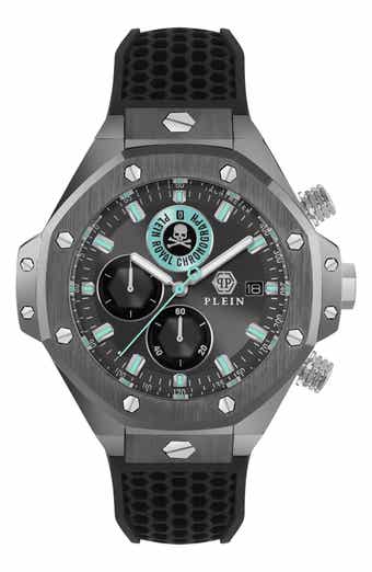 Plein Royal Chronograph Silicone Strap Watch, 46mm