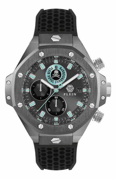 Plein Royal Chronograph Silicone Strap Watch, 46mm