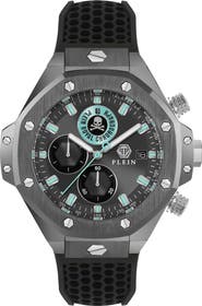 PHILIPP PLEIN Plein Royal Chronograph Silicone Strap Watch, 46mm