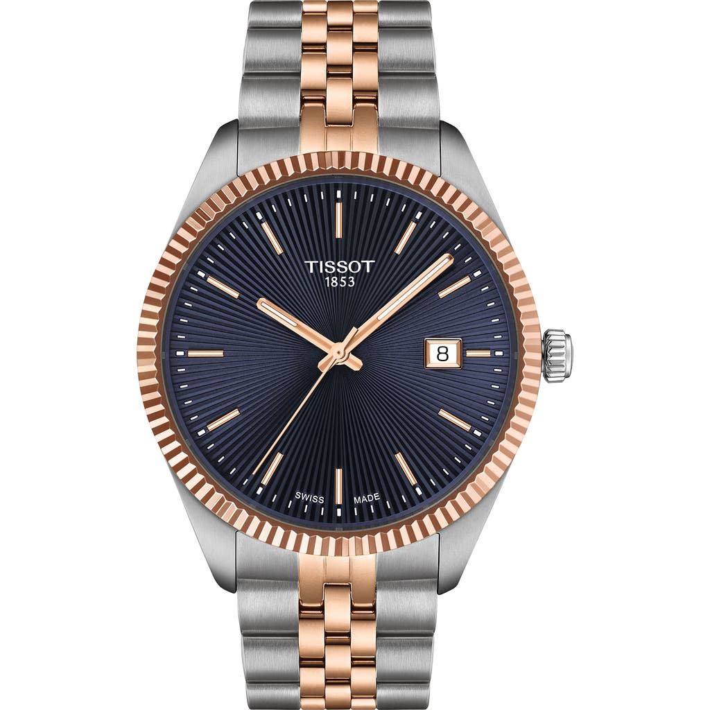 Tissot Ballade Two-tone Bracelet Watch, 40mm In Blue